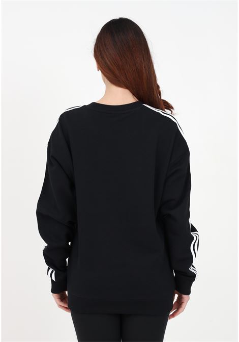 Essentials 3-Stripes black crewneck sweatshirt for women ADIDAS | IC8766.