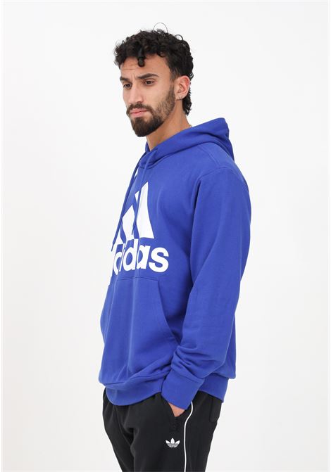 Men's Essentials French Terry Big Logo Blue Hoodie ADIDAS | Sweatshirt | IC9366.