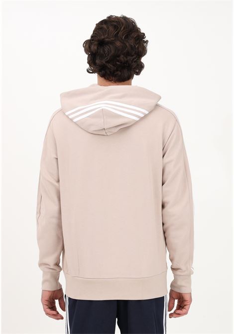 Men's Essentials French Terry 3-Stripes Beige Zip Up Sweatshirt ADIDAS | Sweatshirt | IC9839.