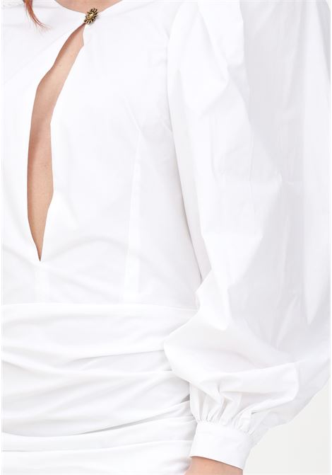 Short fuchsia dress for women with deep neckline AKEP | VSKD01132BIANCO
