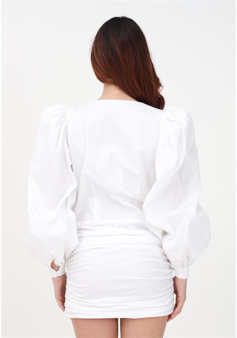 Short fuchsia dress for women with deep neckline AKEP | VSKD01132BIANCO