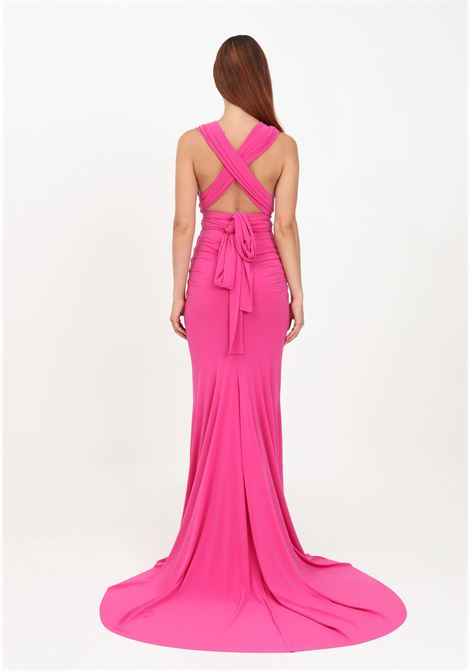 Long fuchsia dress for women with bands that can be knotted in various ways ALMA SANCHEZ | Dress | ALTEA-ELFUXIA