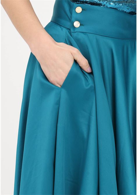 Teal green skirt for women ALMA SANCHEZ | Skirt | GIA-HSOTTANIO