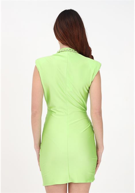 Women's lime green short dress with chain necklace AMEN | HMS23417937