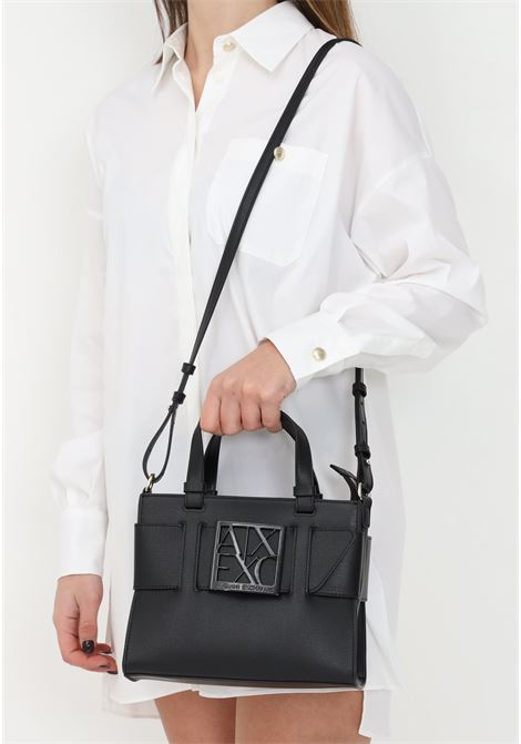 Armani Exchange women's black casual bag with a maxi buckle ARMANI EXCHANGE | Bag | 9426900A87400020