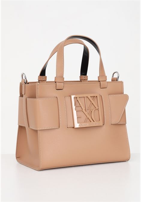 Beige casual bag for women by Armani Exchange with a maxi buckle ARMANI EXCHANGE | Bag | 9426900A87409352