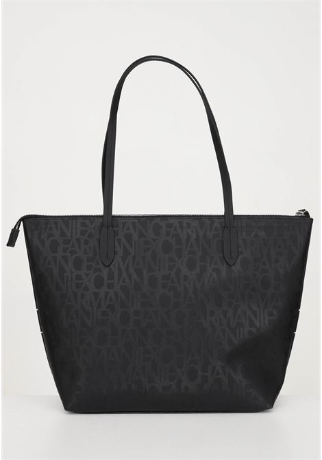 Black shopper for women with logo band ARMANI EXCHANGE | Bag | 942867CC74419921