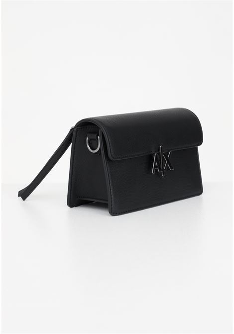 Women's black shoulder bag with AX metal patch ARMANI EXCHANGE | Bag | 942914CC78800020