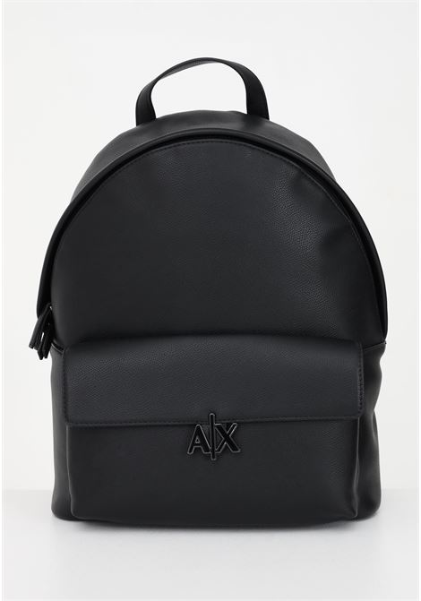 Black women's backpack with AX metal patch ARMANI EXCHANGE | Backpack | 942916CC78800020