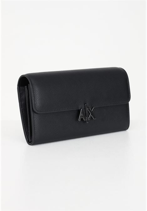 Black women's wallet with AX metal patch ARMANI EXCHANGE | Wallet | 948484CC78800020