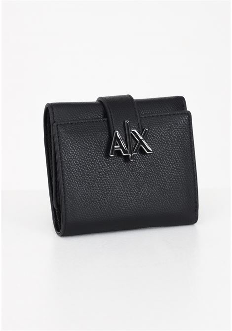 Black women's wallet with AX metal patch ARMANI EXCHANGE | Wallet | 948530CC78800020