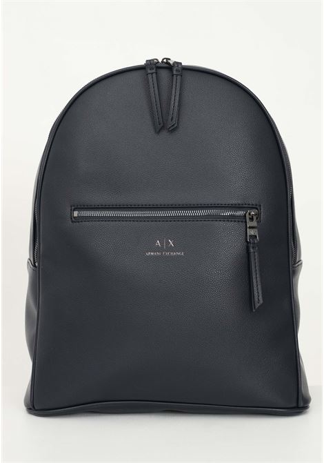 Blue men's and women's backpack with logo and front zip ARMANI EXCHANGE | Backpack | 952387CC83000335