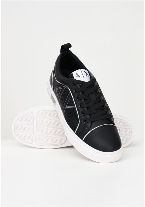 Black casual sneakers for women with contrasting finishes and side logo ARMANI EXCHANGE | Sneakers | XDX114XV693N763