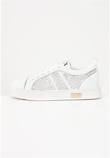 White casual sneakers for women with contrasting finishes and side logo ARMANI EXCHANGE | Sneakers | XDX114XV693Q307