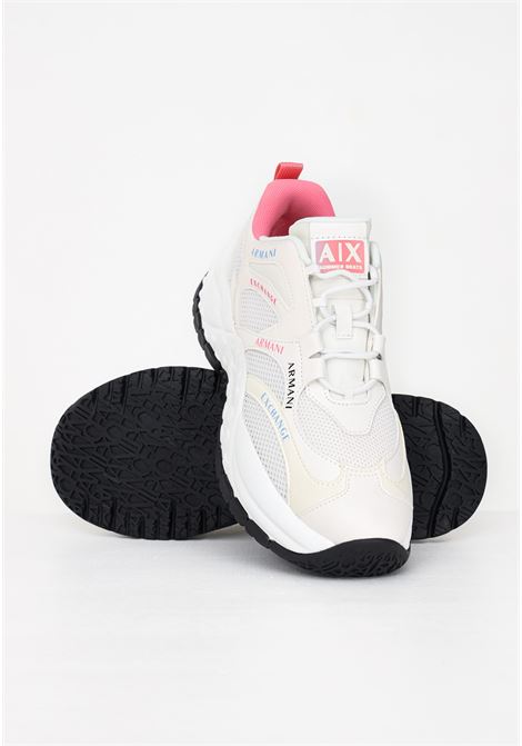 Sneakers casual bianche da donna con stampa logo ARMANI EXCHANGE | Sneakers | XDX120XV708M801