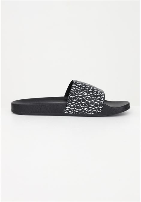 Black slippers for men with upper band with logo ARMANI EXCHANGE | slipper | XUP004XV679S526