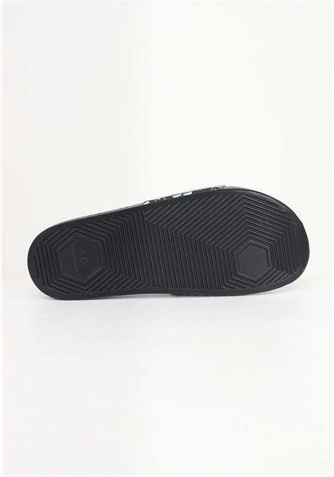 Black slippers for men with upper band with logo ARMANI EXCHANGE | slipper | XUP004XV679S526