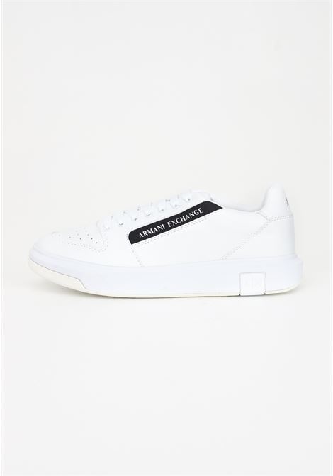 White casual sneakers for men with contrasting logo band ARMANI EXCHANGE | Sneakers | XUX167XV657R326