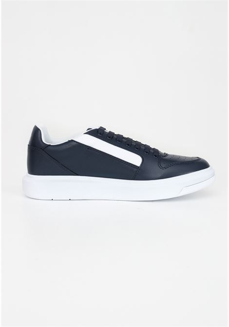 Blue casual sneakers for men with contrasting logo band ARMANI EXCHANGE | Sneakers | XUX167XV657S519