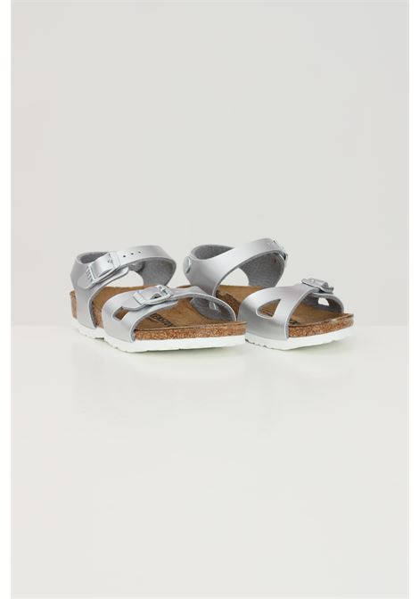 Silver baby Rio Kids Electric Metallic Silver sandals. Birkenstock  BIRKENSTOCK | Sandals | 1012518.