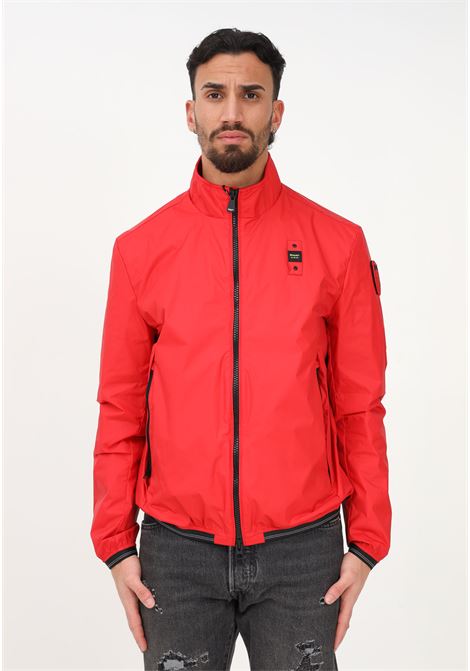 Men's red windbreaker with logo BLAUER | Jacket | 23SBLUC01135006530567