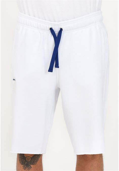 Men's white casual shorts with logo patch embroidery BLAUER | Shorts | 23SBLUF07085005662100