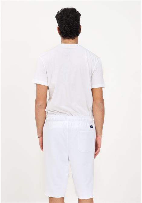 Shorts casual bianco da uomo con ricamo patch logo BLAUER | Shorts | 23SBLUF07085005662100