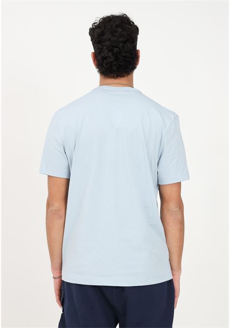 T-shirt casual azzurra da uomo con stampa logo al petto BLAUER | T-shirt | 23SBLUH02097004547838