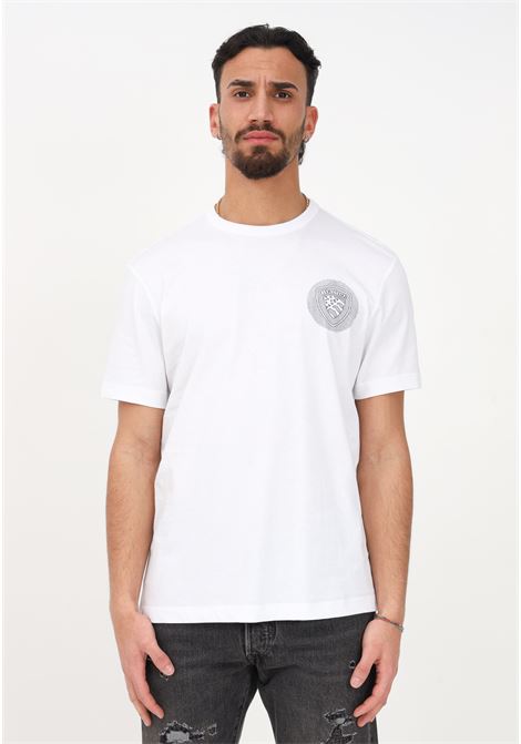 White casual t-shirt for men with logo print on the chest BLAUER | T-shirt | 23SBLUH02102004547100
