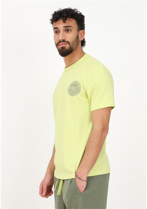 T-shirt casual verde da uomo con stampa logo al petto BLAUER | T-shirt | 23SBLUH02102004547721