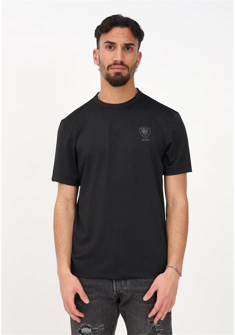 T-shirt casual nera da uomo con stampa logo BLAUER | T-shirt | 23SBLUH02187006521999