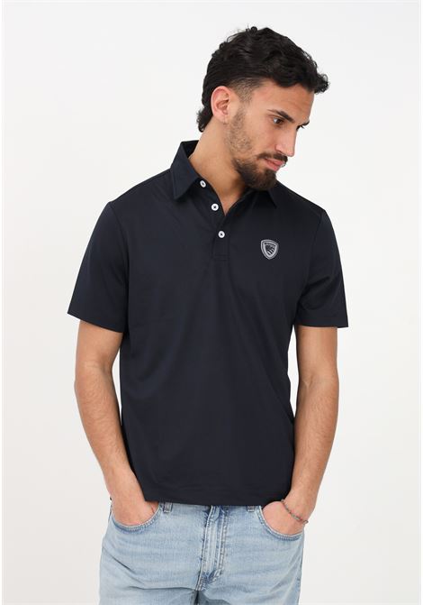 Blue men's polo shirt with logo patch BLAUER | Polo T-shirt | 23SBLUT02410006526888