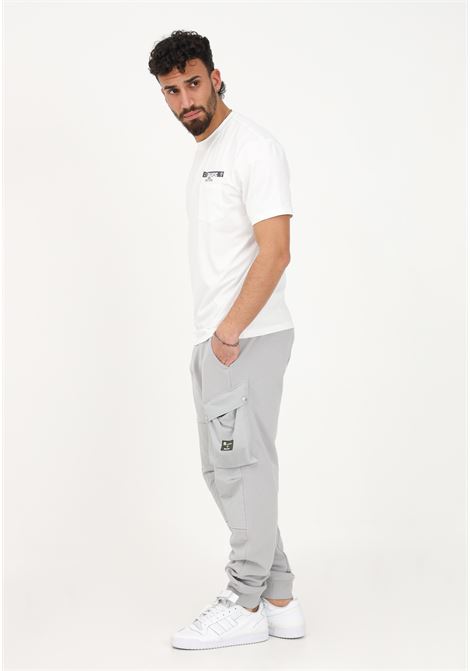 Pantalone casual grigio da uomo con inserti in nylon crease BLAUER | Pantaloni | 23SBTUF07158006234962