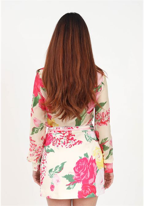 Butter short women's skirt in flower printed stretch satin Blugirl | Skirt | RA3141T3405C3240