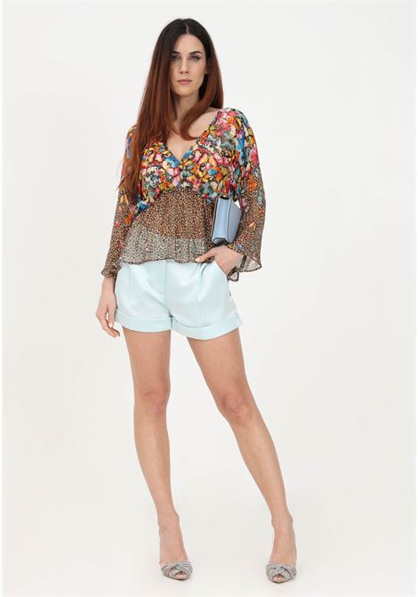 Elegant light blue shorts for women in satin Blugirl | Shorts | RA3187T338624608