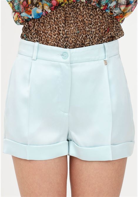 Elegant light blue shorts for women in satin Blugirl | Shorts | RA3187T338624608