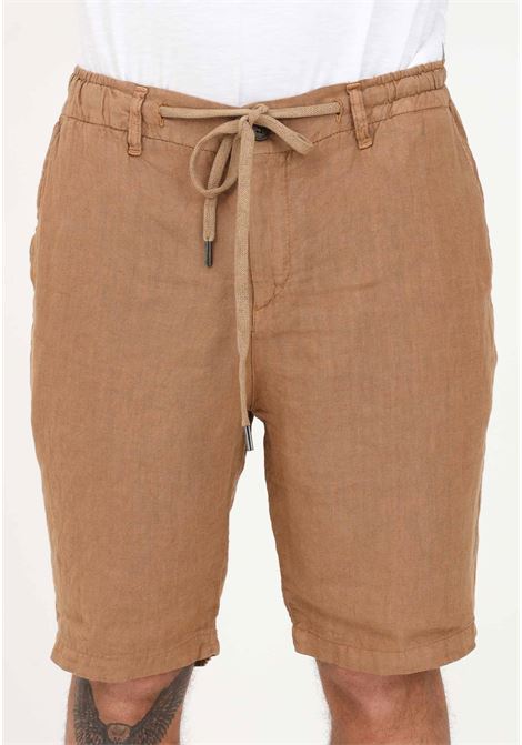Shorts casual in lino marrone da uomo BOMBOOGIE | Shorts | BMPARK-TLCC189