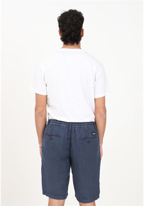 Shorts casual in lino blu da uomo BOMBOOGIE | Shorts | BMPARK-TLCC20