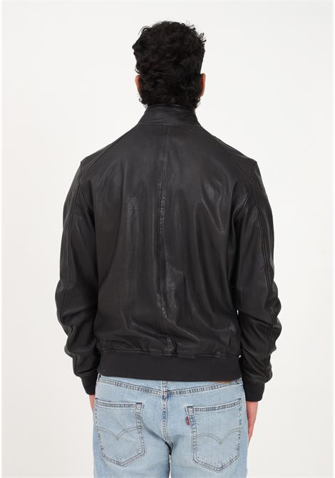 Men's Brown Friz Leather Jacket BOMBOOGIE | JMFRIZ-PLGS14