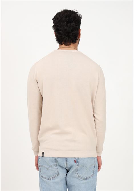 Men's beige crew-neck sweater BOMBOOGIE | MM7016-TKTP2105