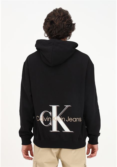Black hooded sweatshirt for men with maxi logo print CALVIN KLEIN | J30J322523BEHBEH