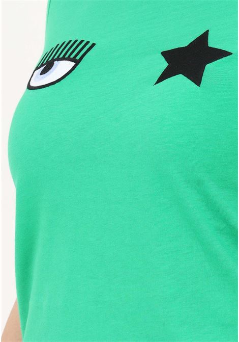 T-shirt casual verde da donna con logo Eyestar CHIARA FERRAGNI | T-shirt | 74CBHT07CJT00144