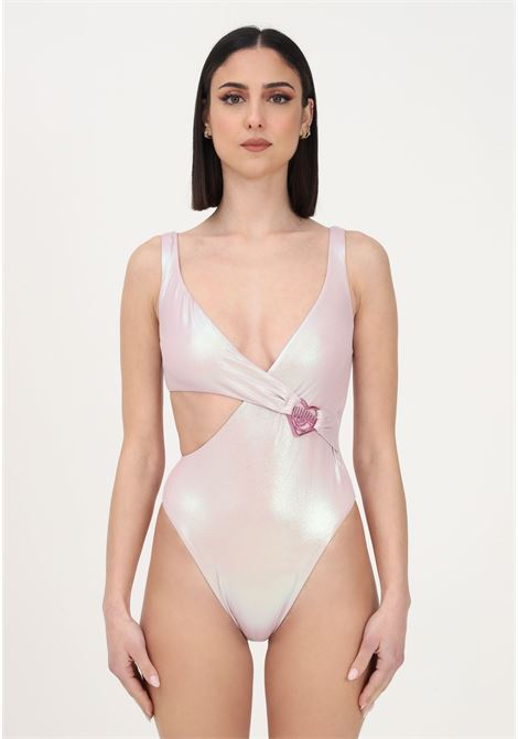 Costume intero rosa da donna con dettaglio cut-out ed applicazione cuore CHIARA FERRAGNI | Beachwear | A491649270242