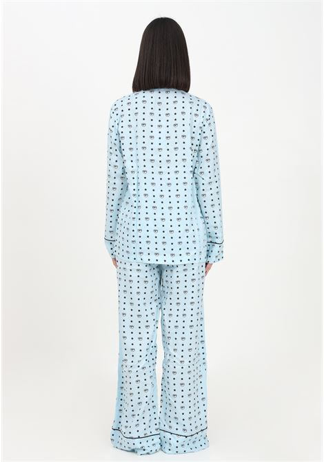 Light blue women's pajamas with all-over Eya Star print CHIARA FERRAGNI |  | A780249191305