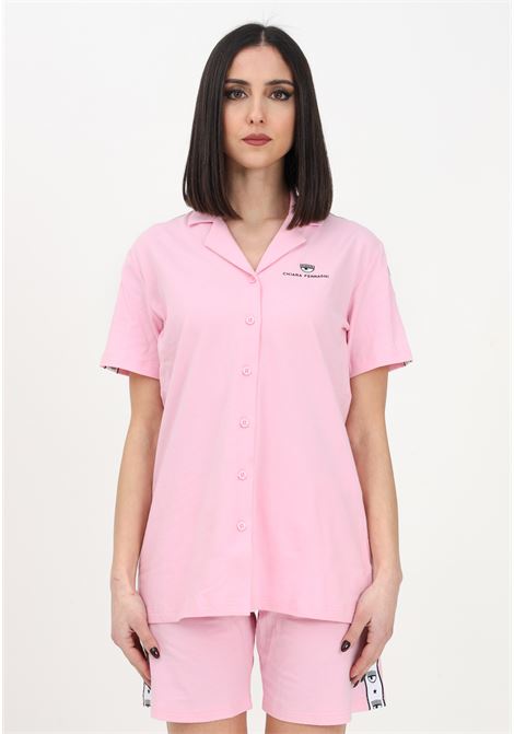 Pink pajamas for women with logoed side bands CHIARA FERRAGNI |  | A781349210242