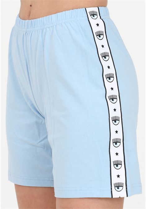 Light blue pajamas for women with logoed side bands CHIARA FERRAGNI |  | A781349210305