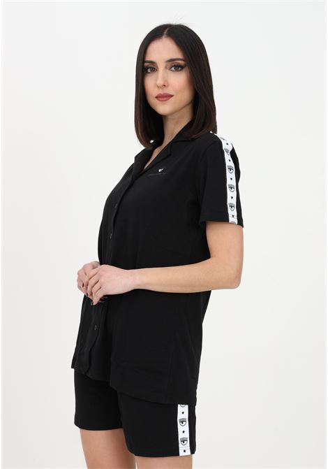 Black pajamas for women with logoed side bands CHIARA FERRAGNI |  | A781349210555