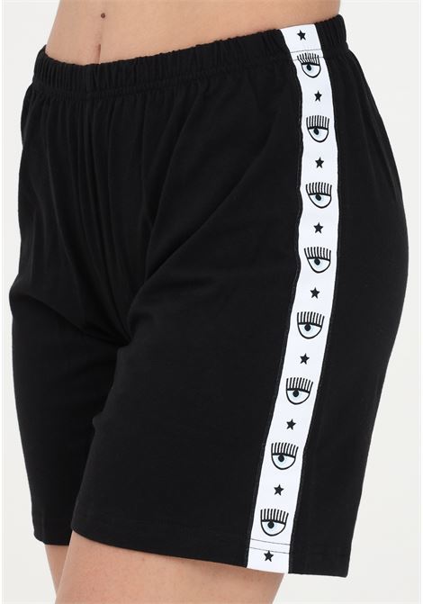 Black pajamas for women with logoed side bands CHIARA FERRAGNI |  | A781349210555