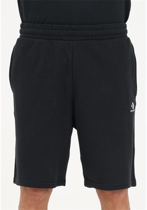 Black sports shorts for men with logo embroidery CONVERSE | Shorts | 10023875-A01BLACK