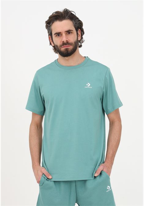 Men's green casual t-shirt with logo CONVERSE | T-shirt | 10023876-A11ALGAE COAST